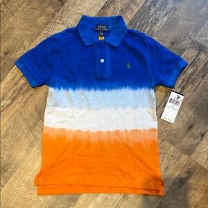 Polo by Ralph Lauren Kids Blue and Orange Gradient Shirt